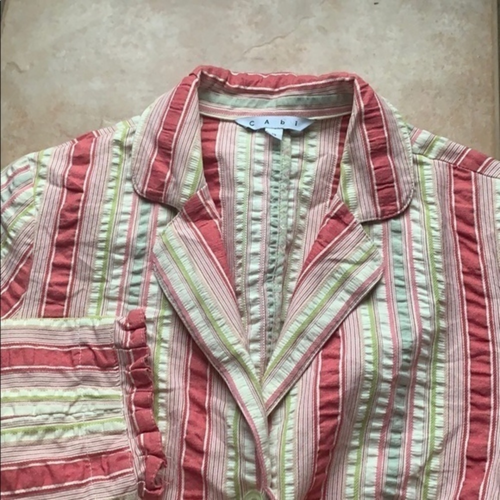 CAbi Pink and Cream Striped Blazer - Picture 2 of 7